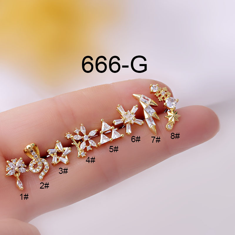 Body Jewelry Trend - 1Piece Piercing Stainless Steel Flower Stud
