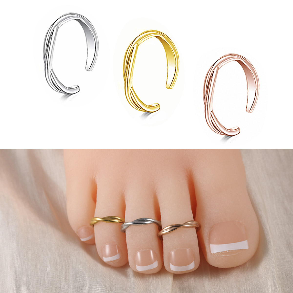 Body Jewelry Hoops - 1Pc/3Pcs Simple Stainless Steel Foot Ring