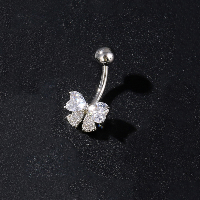 Body Jewelry And Piercing - 1pc Stainless Steel Butterfly Flower Belly