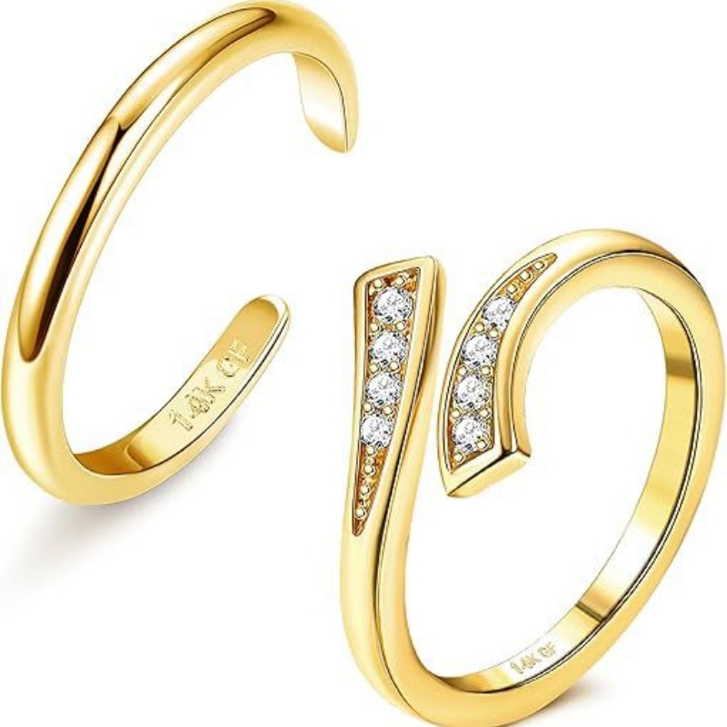 Body Jewelry Hoops - 14K Gold-Plated Adjustable Zircon Foot Ring