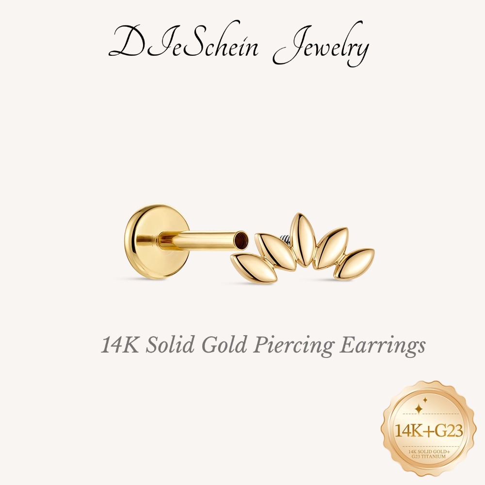 Body Jewelry Titanium - DIeSchein 14K Solid Gold Stud Genuine