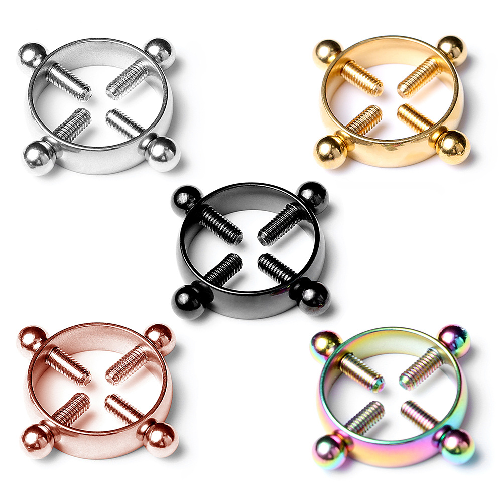 Body Jewelry Hoops - 1pair Stainless Steel Cross Nipple Clamps