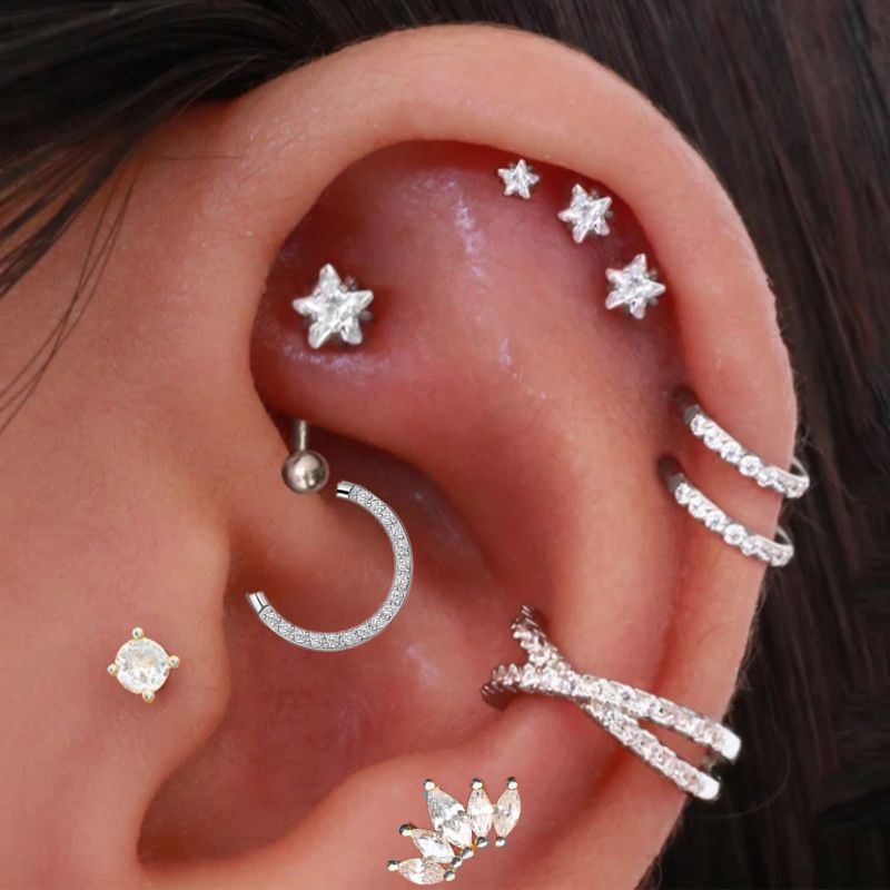Body Jewelry Trend - Helix Piercing Star Earrings Women 1pc