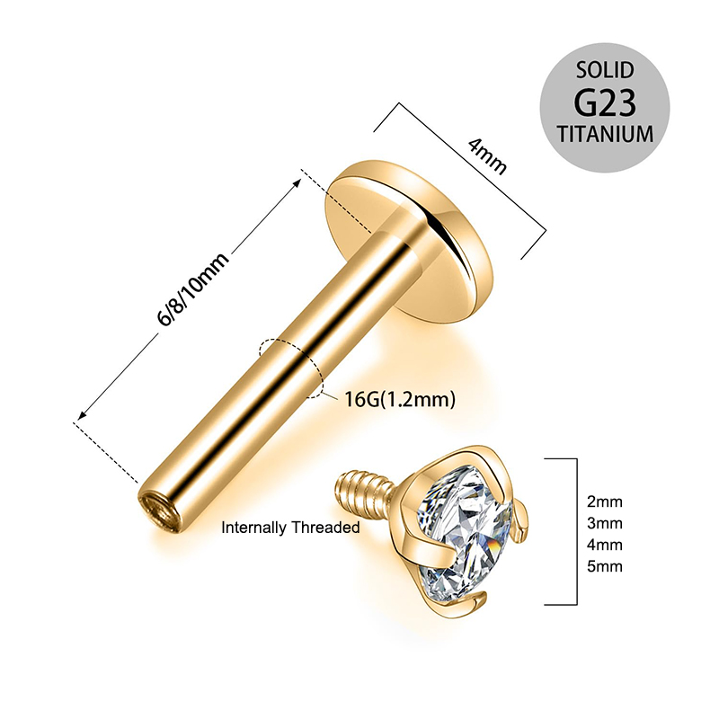 16G Titanium Internally Thread - Body Jewelry Titanium 评论和价格