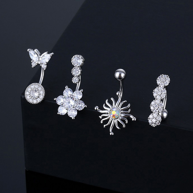 Crystal Belly Button Ring Anim - Body Jewelry Hoops 评论和价格
