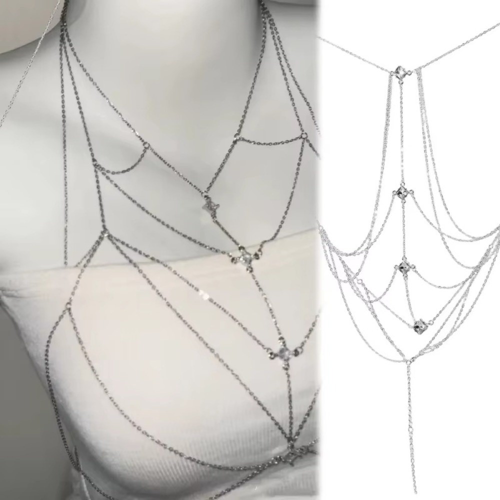 Glitter Rhinestone Bust Chain  - Body Jewelry Trend 评论和价格