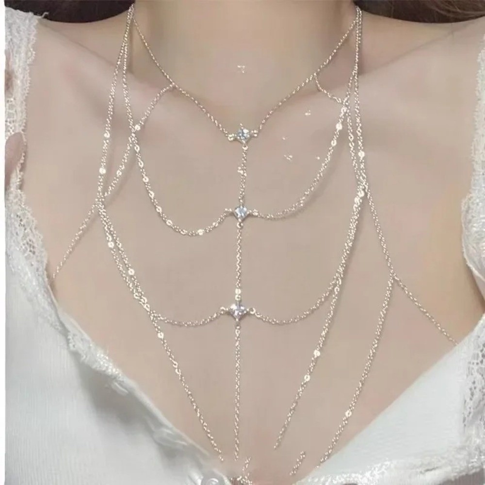 Glitter Rhinestone Bust Chain  - Body Jewelry Trend 评论和价格