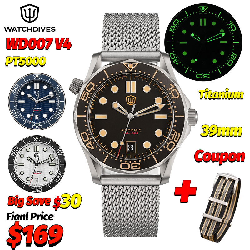Watchdives Wd007 V4 39Mm NTTD  - Body Jewelry Titanium 评论和价格