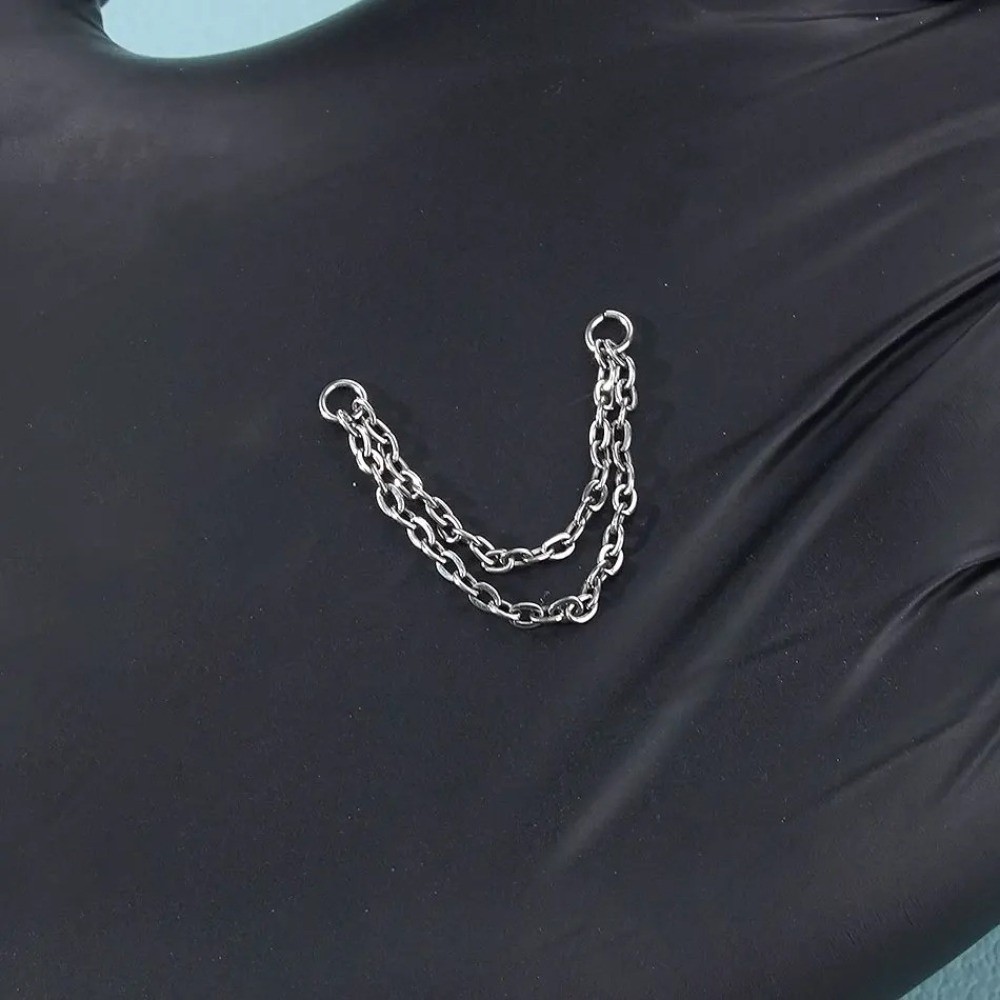 Titanium Nose Chain Three Laye - Body Jewelry Titanium 评论和价格