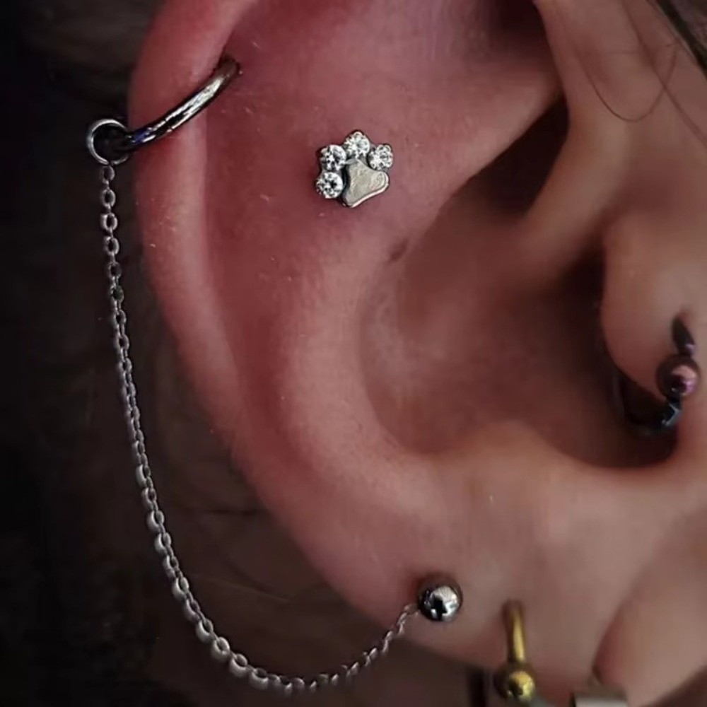 Titanium Nose Chain Three Laye - Body Jewelry Titanium 评论和价格