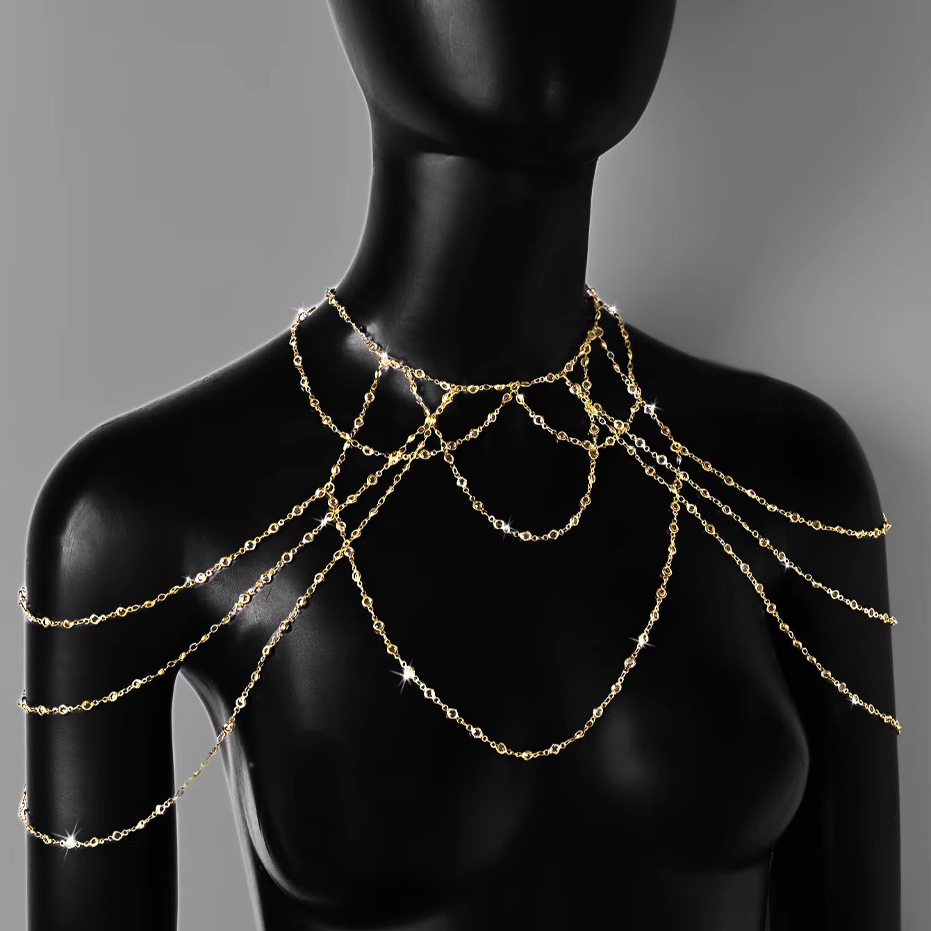 Gold Silver Plated Multi Layer - Body Jewelry Bra 评论和价格
