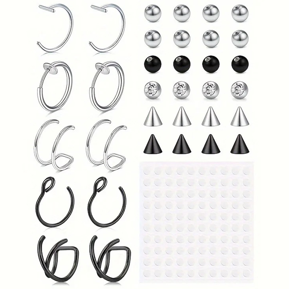 Fake Piercings Fake Lip Ring F - Body Jewelry Hoops 评论和价格