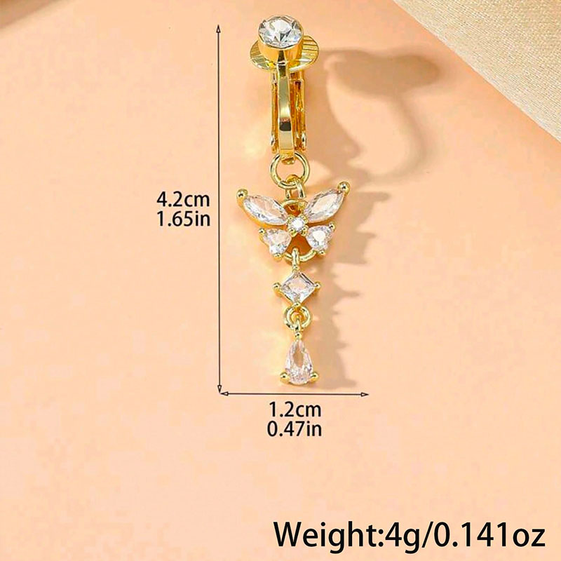 1Pc Butterfly Design CZ Fake B - Body Jewelry Hoops 评论和价格