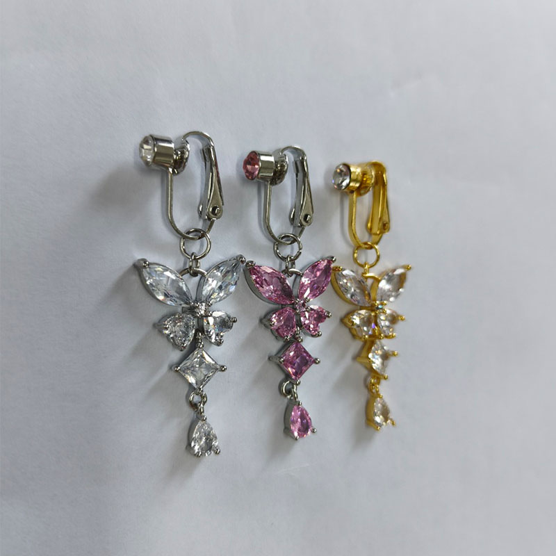 1Pc Butterfly Design CZ Fake B - Body Jewelry Hoops 评论和价格
