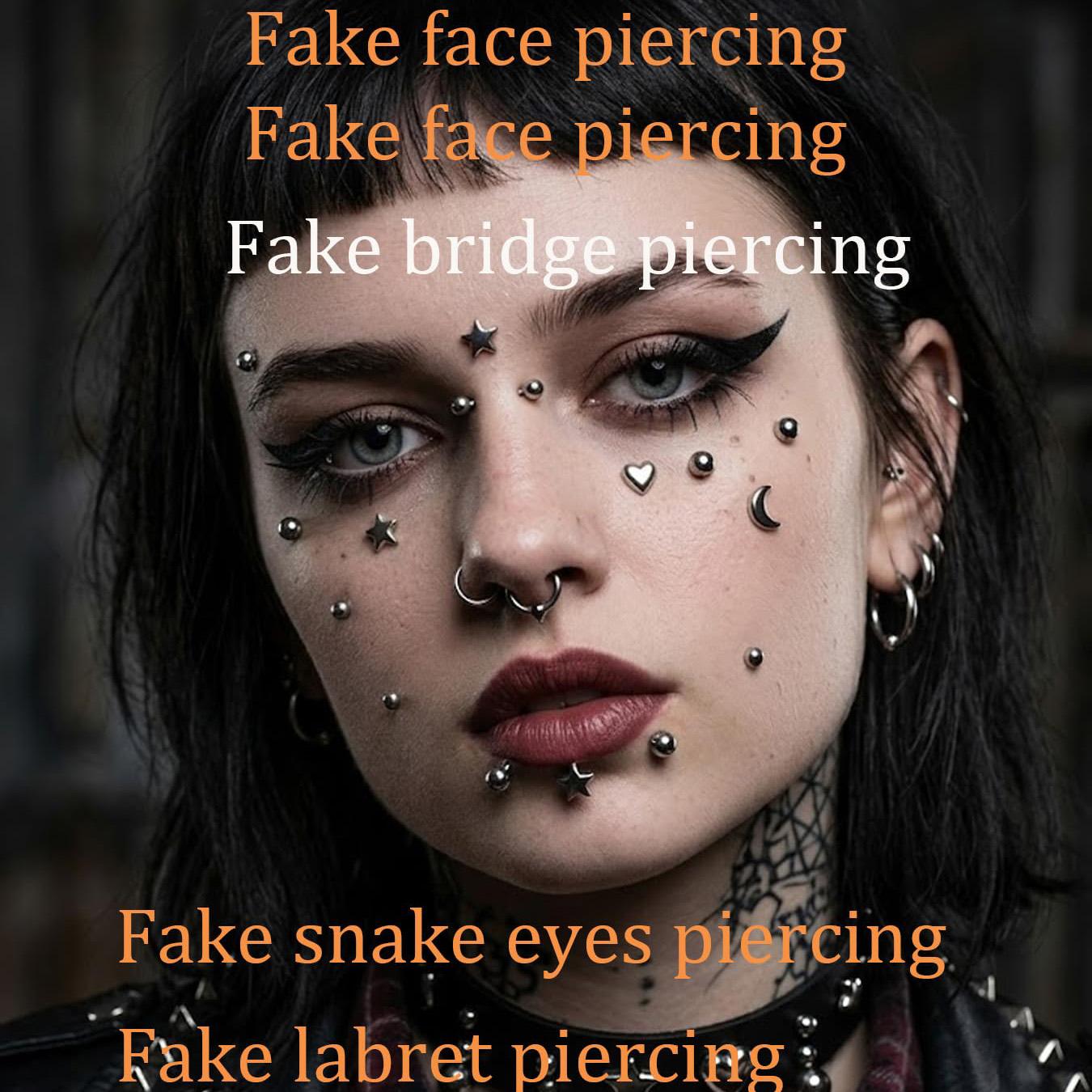 Fake Piercings Balls Stick on  - Body Jewelry Hoops 评论和价格