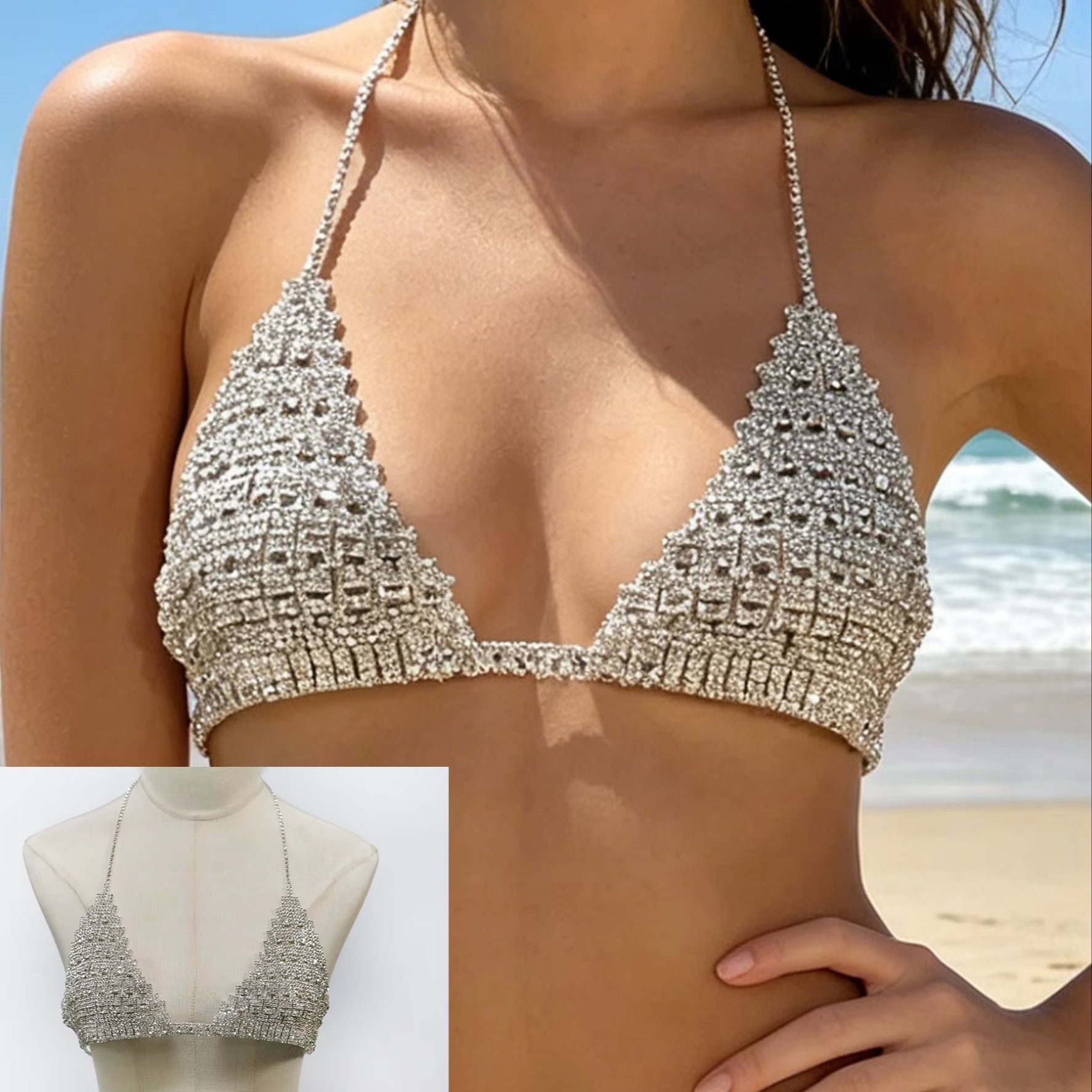 1Pcs Fashionable Neck Hanging  - Body Jewelry Chest 评论和价格