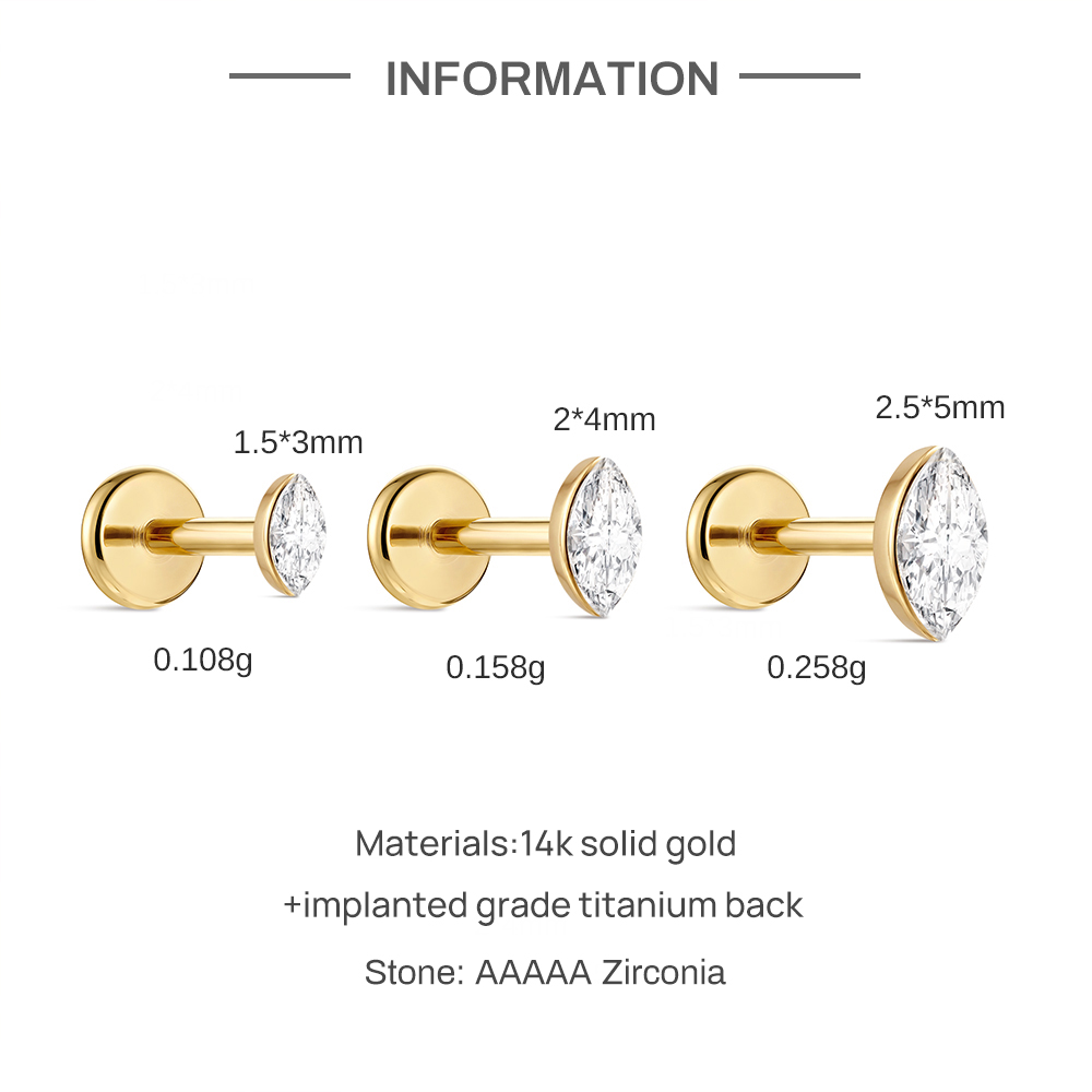 CANNER 1PC 14K Solid Gold Deli - Body Jewelry Titanium 评论和价格