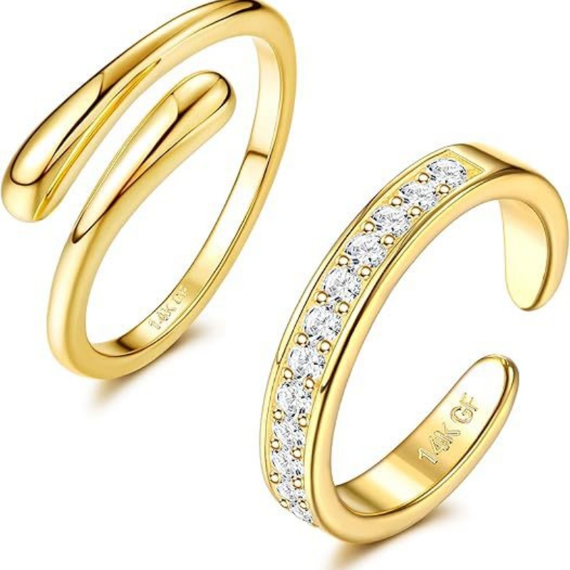 14K Gold-Plated Adjustable Zir - Body Jewelry Hoops 评论和价格