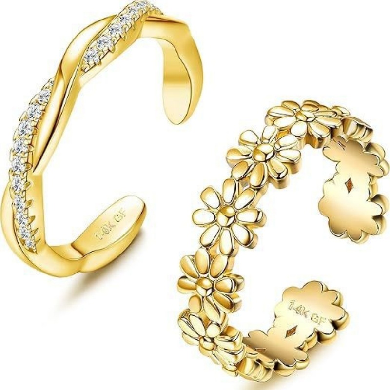 14K Gold-Plated Adjustable Zir - Body Jewelry Hoops 评论和价格