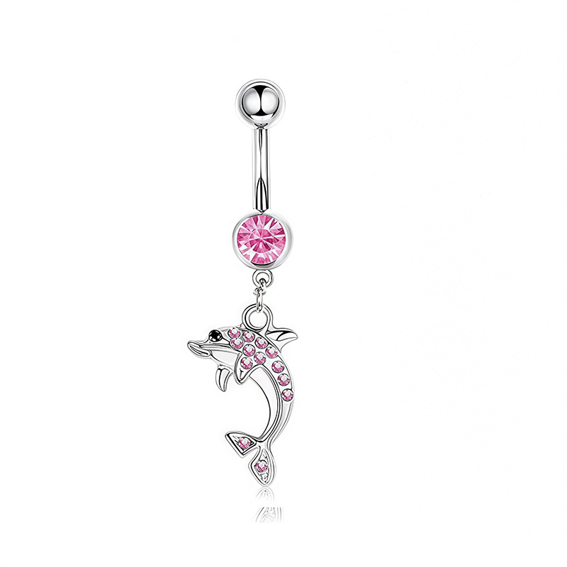 1PCS Pink Crown Belly Button R - Body Jewelry Hoops 评论和价格
