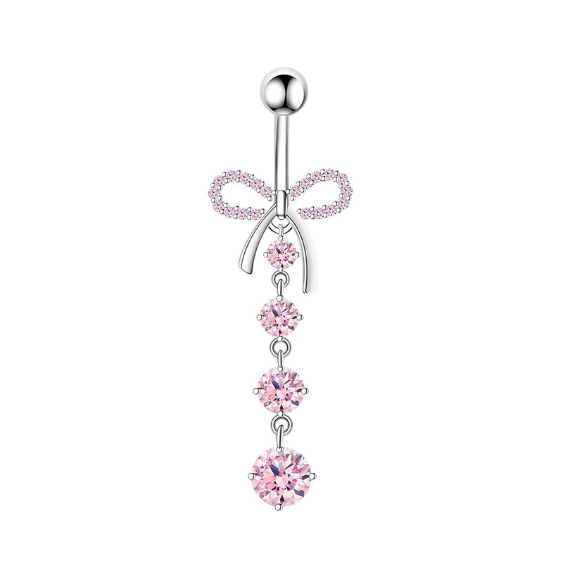 1PCS Pink Crown Belly Button R - Body Jewelry Hoops 评论和价格