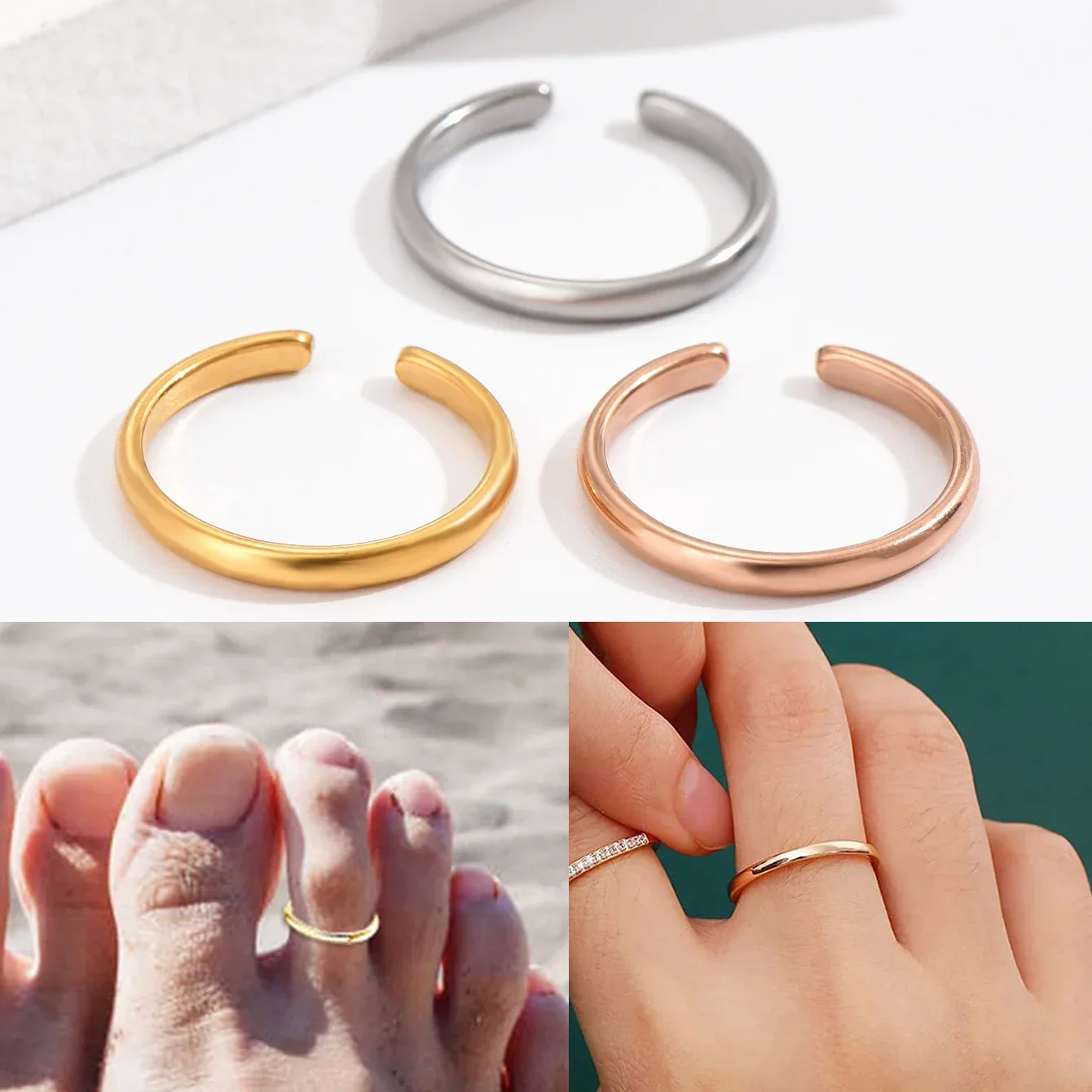 1PC Toe Rings for Women Adjust - Body Jewelry Hoops 评论和价格