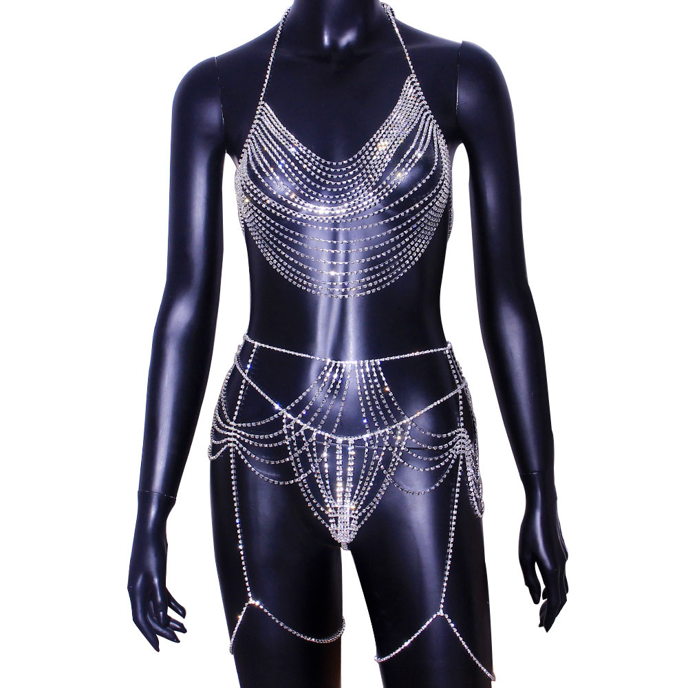 Sexy Body Chain Waist Chain Cr - Body Jewelry Chest 评论和价格