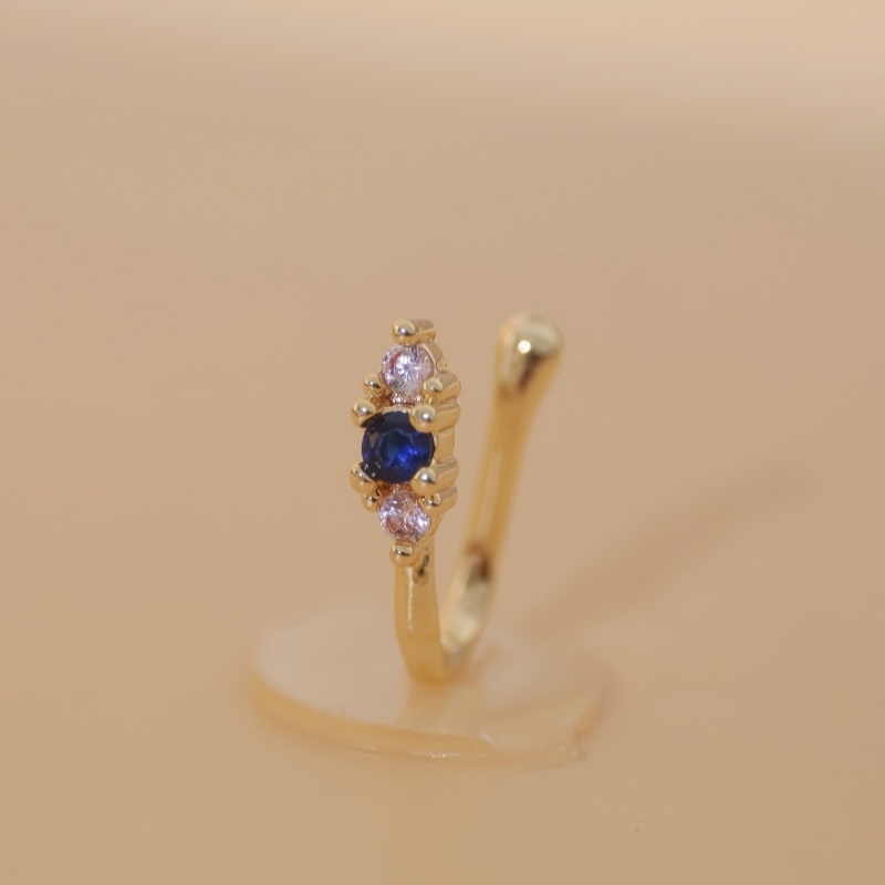 1-piece set of blue zircon nos - Body Jewelry Materials 评论和价格