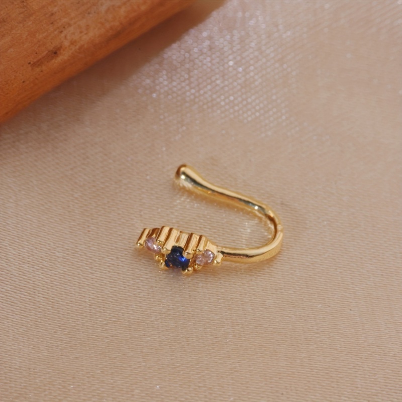 1-piece set of blue zircon nos - Body Jewelry Materials 评论和价格