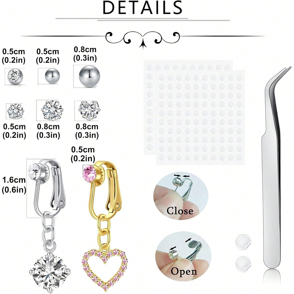 Gold Fake Belly Piercing Cubic - Body Jewelry And Piercing 评论和价格