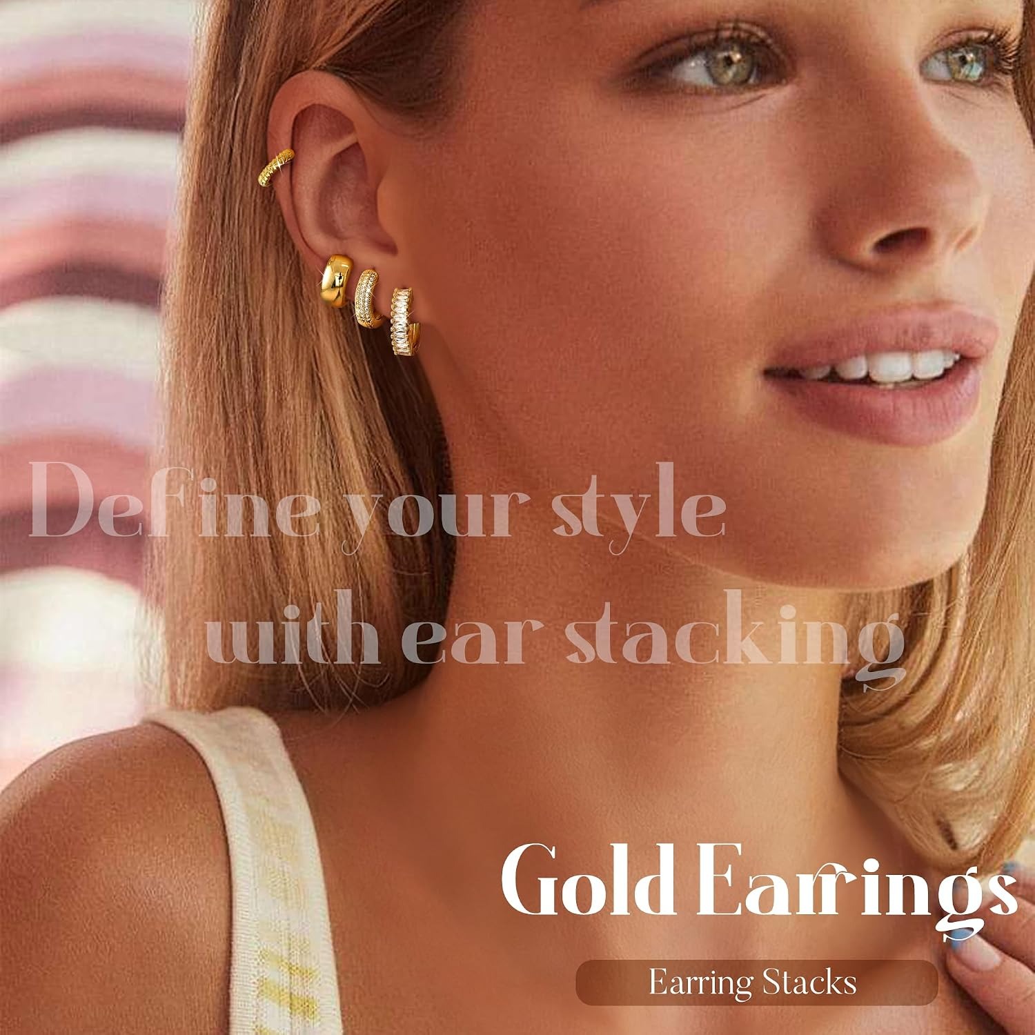ORAZIO 4Pairs 14K Gold Plated  - Body Jewelry Trend 评论和价格
