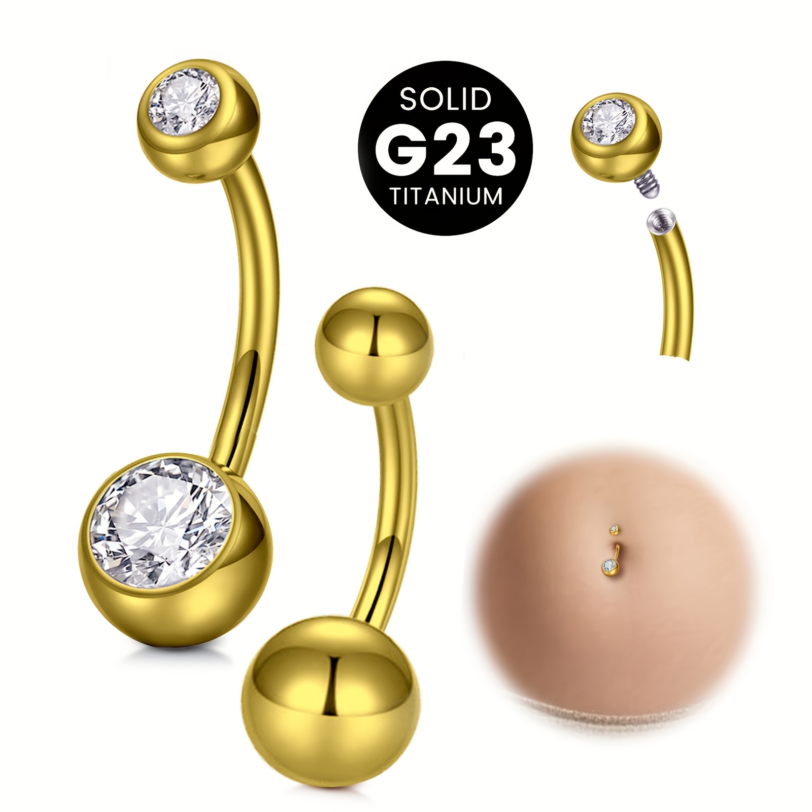 G23 titanium alloy Women's nav - Body Jewelry Materials 评论和价格