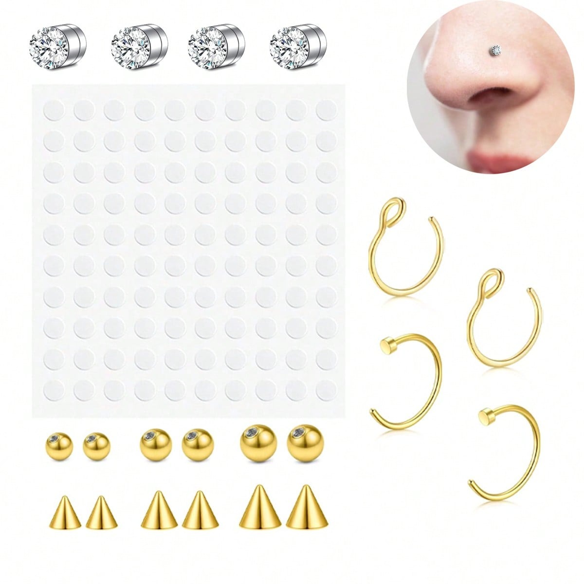 Fake Nose Rings Fake Septum Fo - Body Jewelry And Piercing 评论和价格