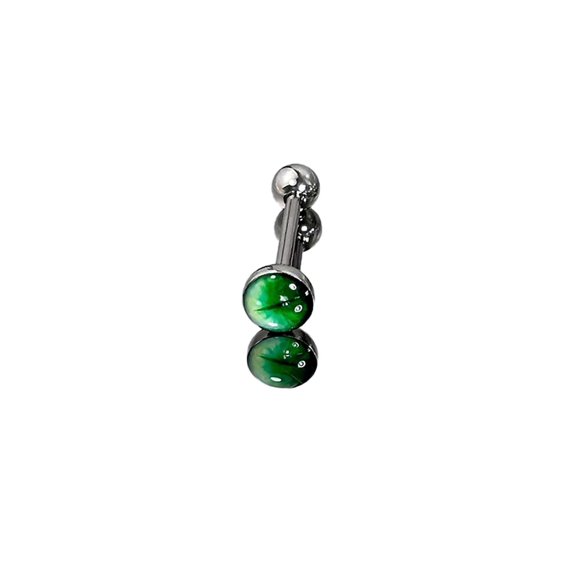 1Pc High-Quality Trendy Green  - Body Jewelry Titanium 评论和价格