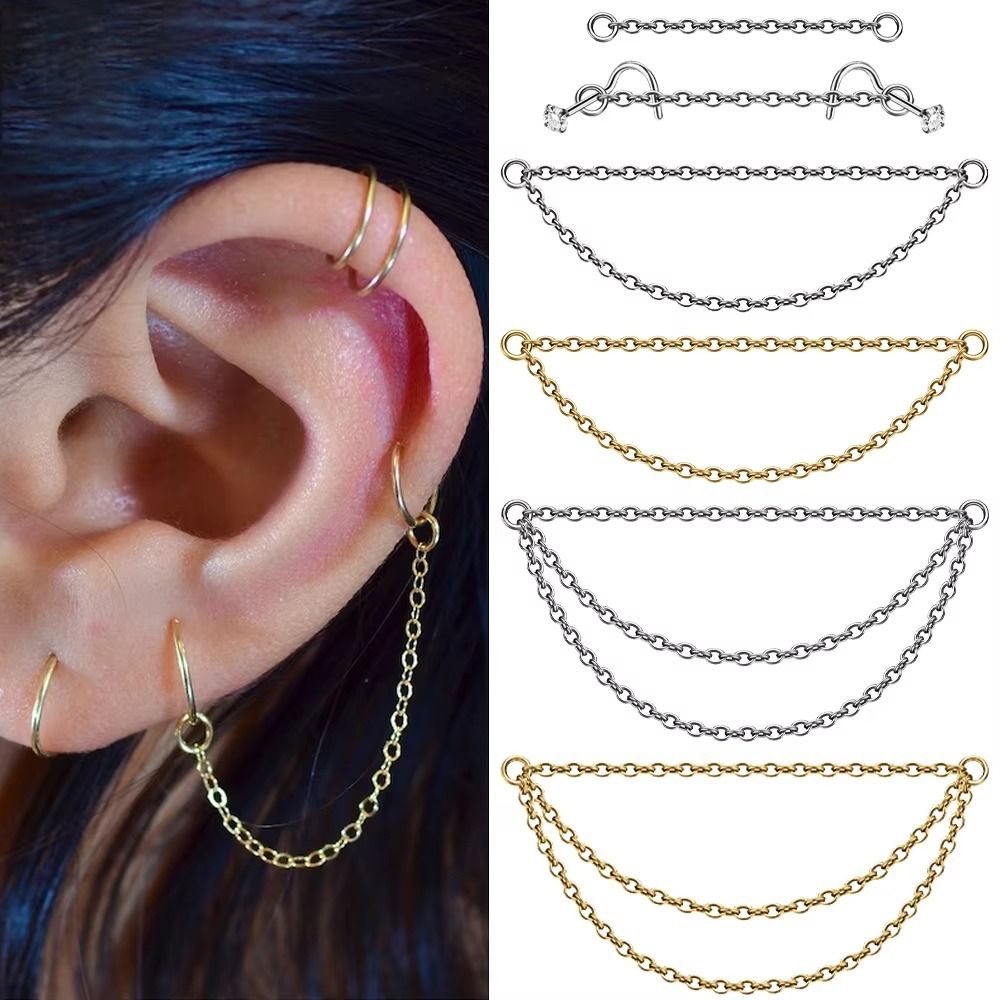 Fashion Titanium Nose Chain Do - Body Jewelry Titanium 评论和价格