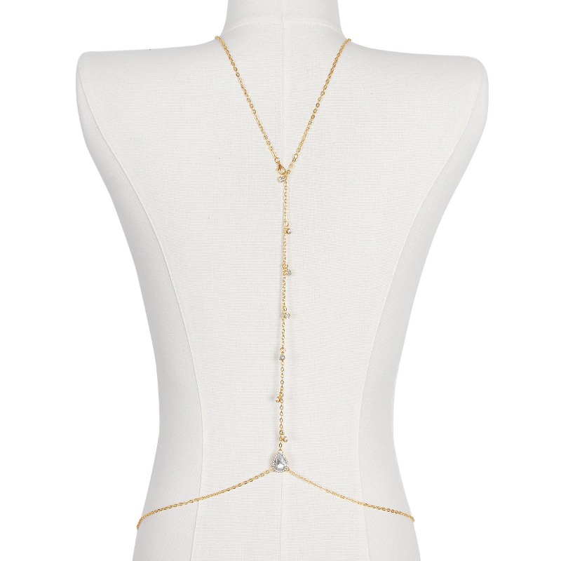 Bride Backless Rhinestone Wate - Body Jewelry Chest 评论和价格