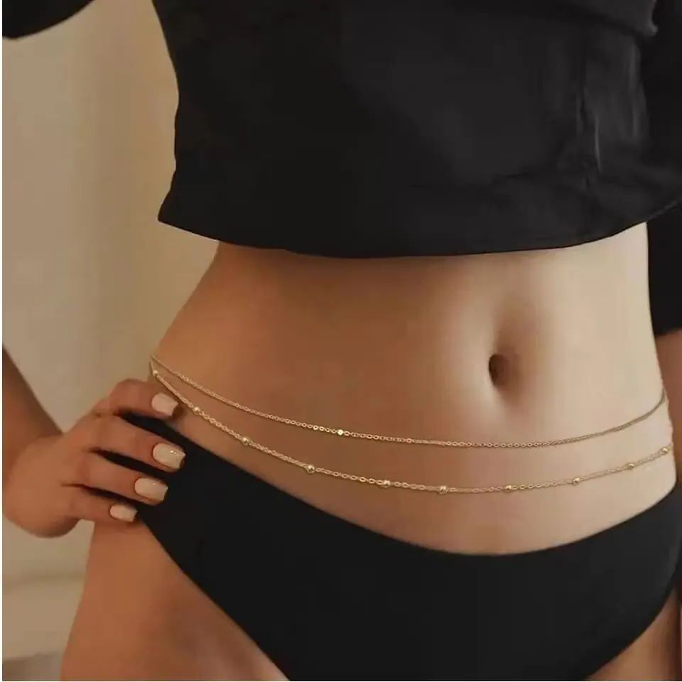HipHop Double Layers Belly Cha - Body Jewelry For You 评论和价格