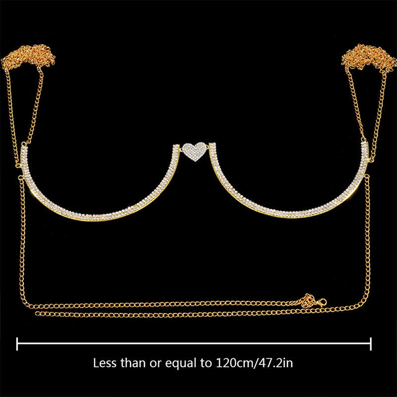 Stonefans Heart Rhinestone Che - Body Jewelry Chest 评论和价格