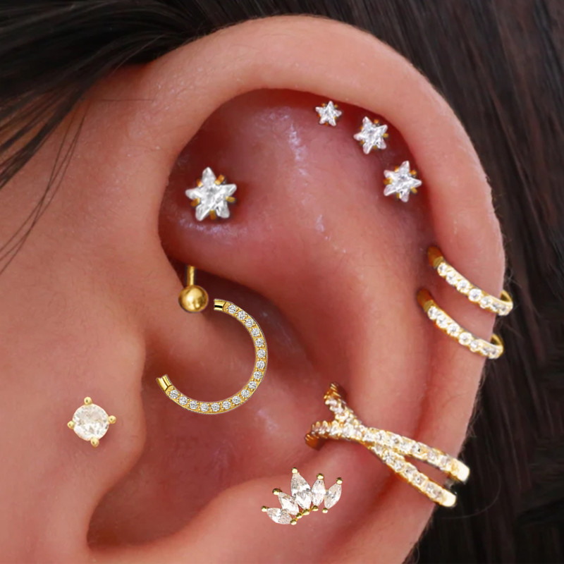 Helix Piercing Star Earrings W - Body Jewelry Trend 评论和价格